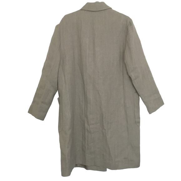 NWT ZARA WOMEN'S LINEN WOOL BLEND COAT SZ XXL Grey Plus Size - Picture 3 of 11